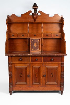 Lot 825 - A Scottish Lowlands satin birch and pine high dresser