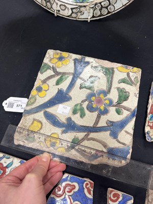 Lot 571 - A quantity of broken Iznik tiles