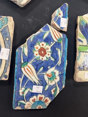 Lot 571 - A quantity of broken Iznik tiles
