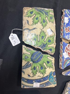Lot 571 - A quantity of broken Iznik tiles