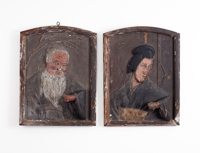 Lot 591 - A pair of unusual Chinese wall panels