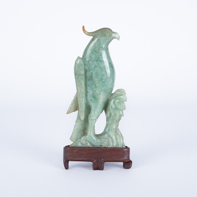 Lot 599 - A Chinese jade carving of a cockatoo