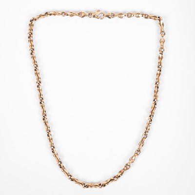 Lot 201 - An Italian 9ct gold fancy-link necklace