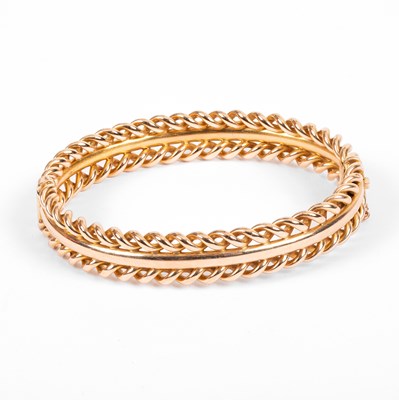 Lot 202 - A 15ct yellow gold hinged bangle