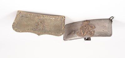 Lot 213 - A Victorian silver-mounted cross belt pouch