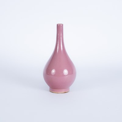 Lot 623 - A Chinese pink glazed porcelain bottle vase