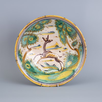 Lot 818 - A large Spanish maiolica charger