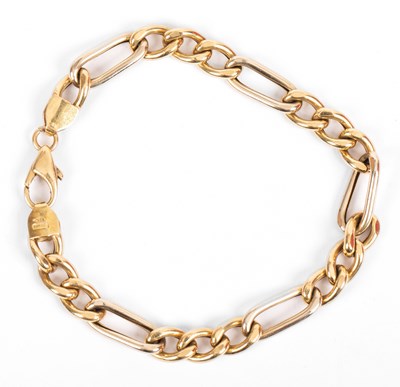 Lot 213 - An 18ct yellow gold figaro-link bracelet