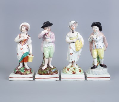 Lot 292 - A set of English pearlware figures of the Four Seasons