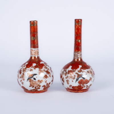 Lot 568 - Two miniature Kutani vases