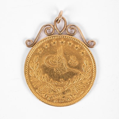 Lot 278 - An Ottoman (Mehmet V) gold 500 Kurush coin