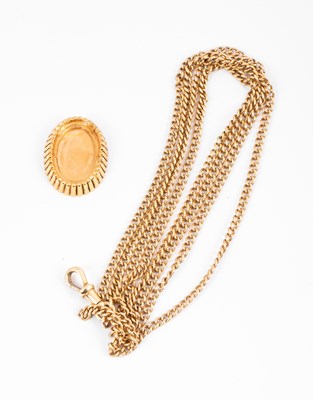 Lot 250 - A gold guard chain