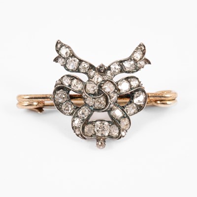 Lot 249 - A 19th Century diamond set ribbon-tie