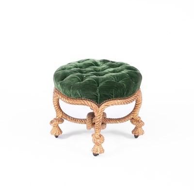 Lot 871 - A Napoleon III carved giltwood circular stool