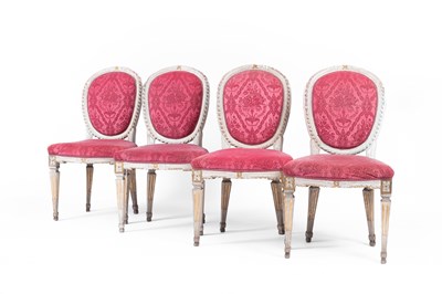 Lot 876 - A set of four North Italian Louis XVI style standard chairs