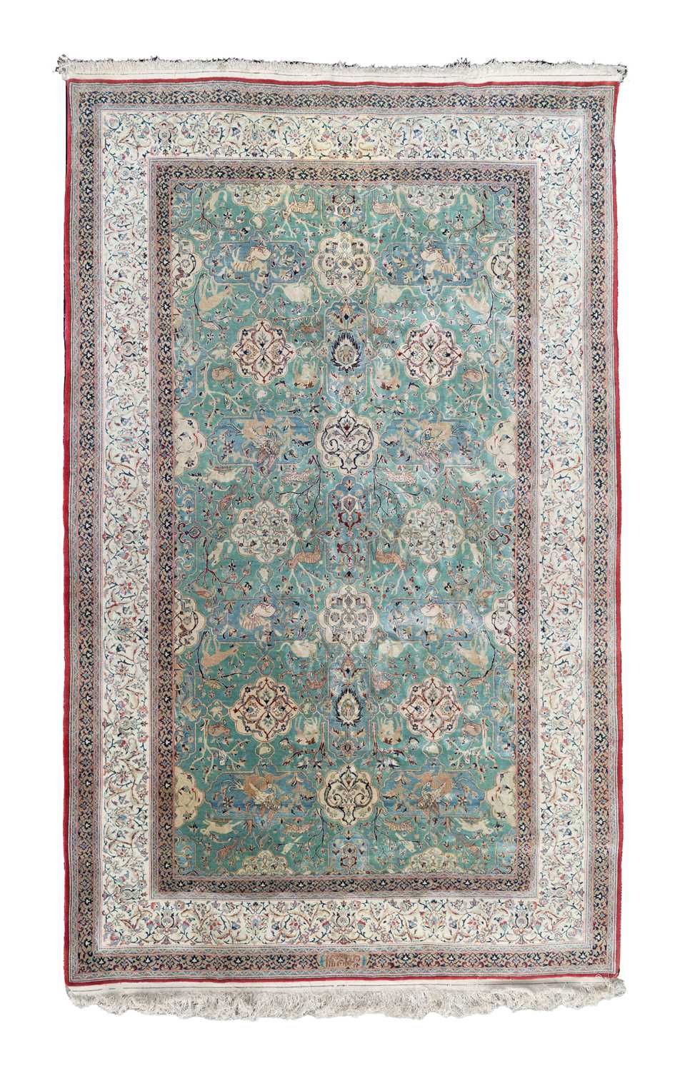 Lot 332 - A fine part silk 'Habibian' Nain rug