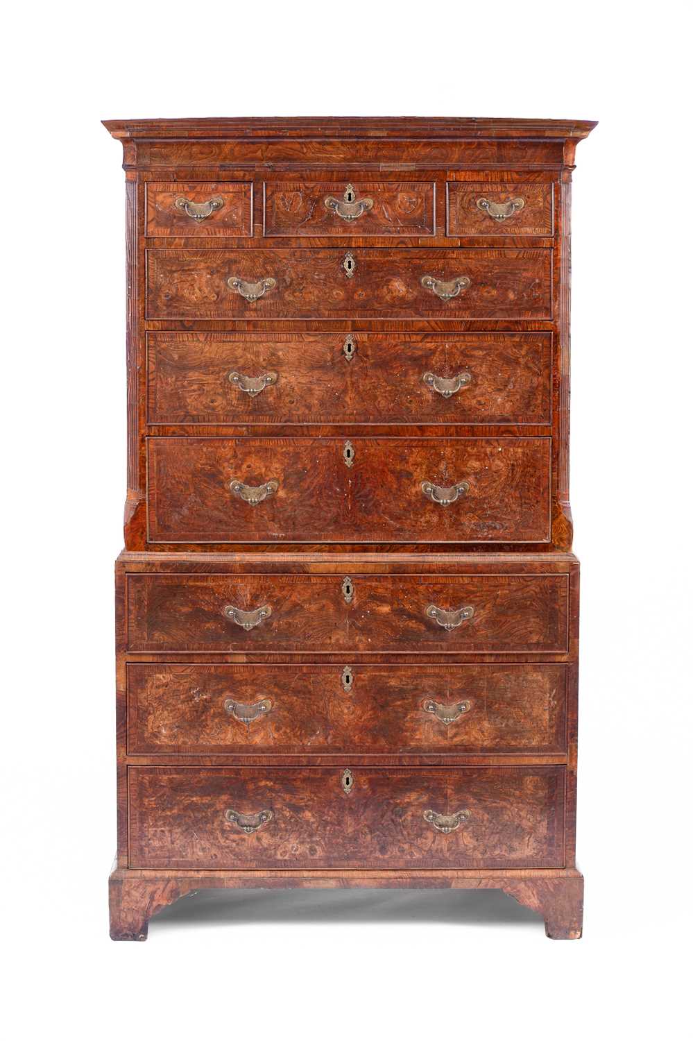 Lot 342 - A George III ash and burr ash chest on chest