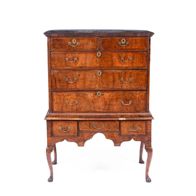 Lot 344 - A George II walnut chest on stand