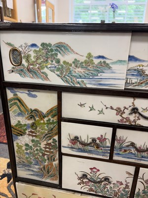 Lot 280 - A small Chinese export calamander framed chest on stand
