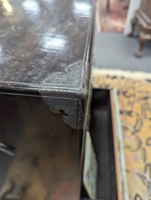 Lot 280 - A small Chinese export calamander framed chest on stand