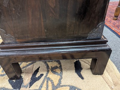 Lot 280 - A small Chinese export calamander framed chest on stand