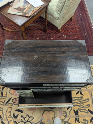 Lot 280 - A small Chinese export calamander framed chest on stand