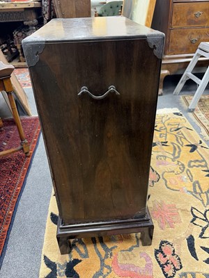 Lot 280 - A small Chinese export calamander framed chest on stand