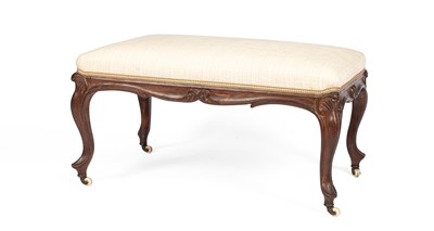 Lot 346 - A Victorian walnut framed stool