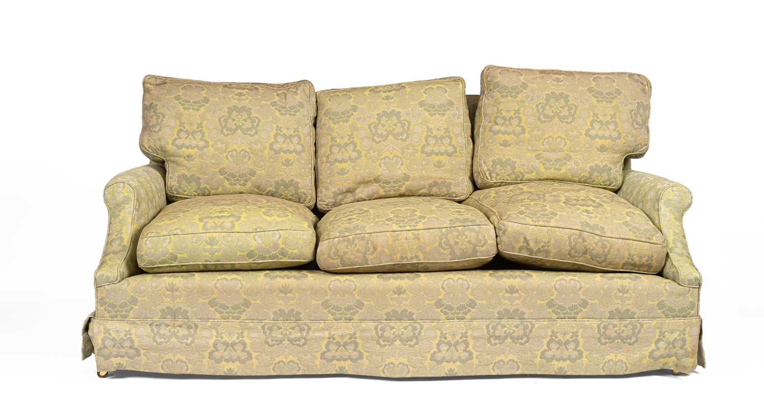 Lot 358 - An Edwardian upholstered three-seater sofa