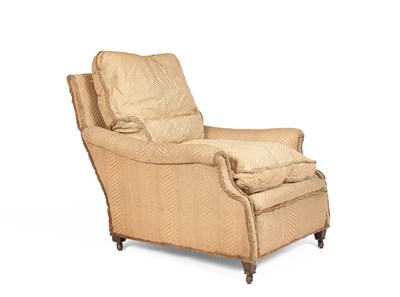 Lot 359 - A Howard style upholstered deep seated armchair