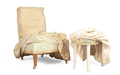 Lot 360 - A Howard & Sons upholstered slipper chair