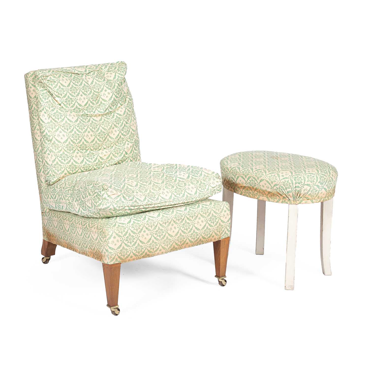 Lot 360 - A Howard & Sons upholstered slipper chair
