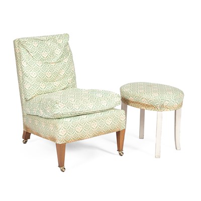 Lot 360 - A Howard & Sons upholstered slipper chair
