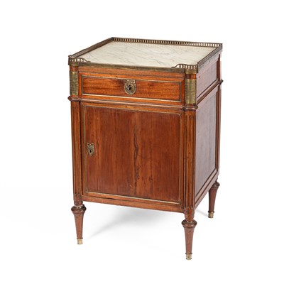 Lot 361 - An Empire mahogany and marble top pedestal cabinet