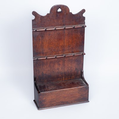 Lot 665 - A Welsh oak spoon rack
