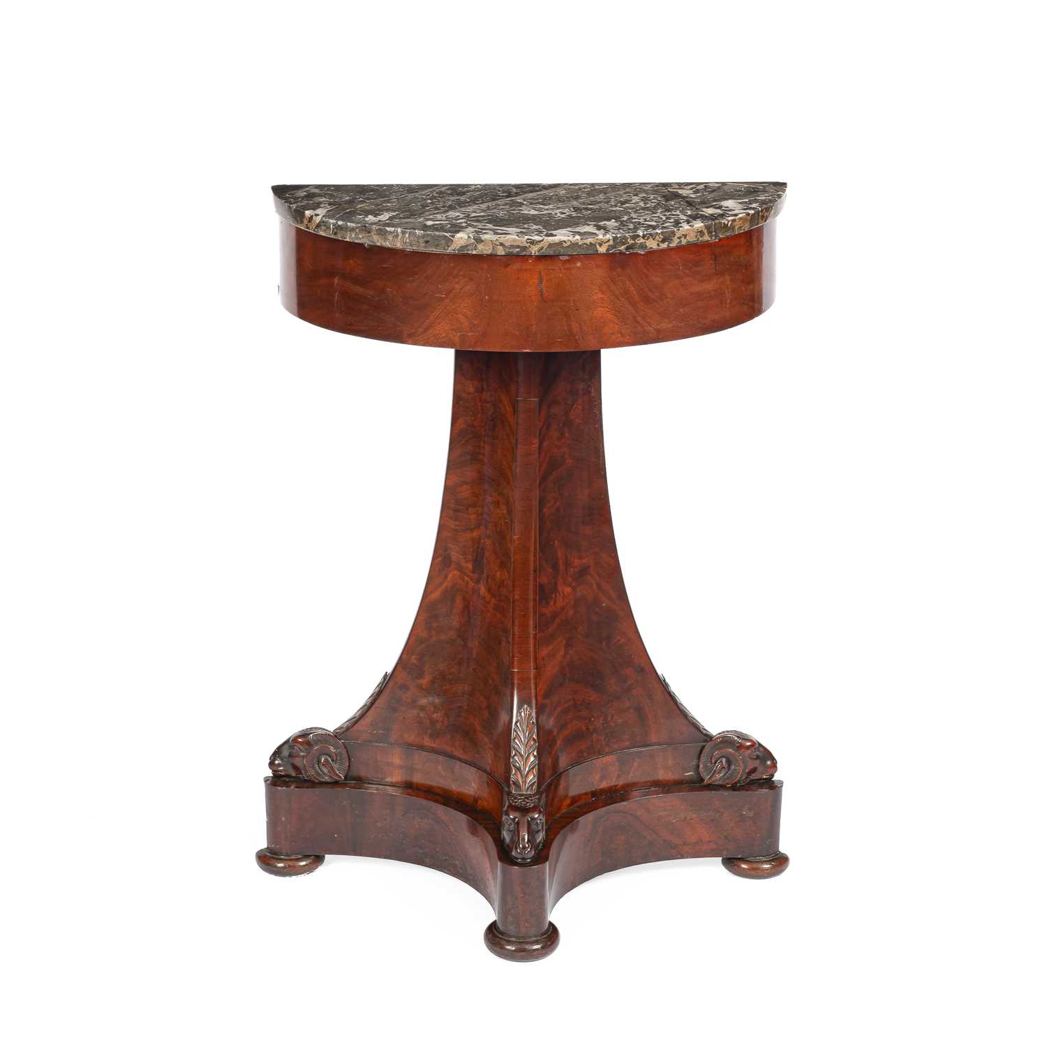 Lot 362 - An Empire style bowfront console table