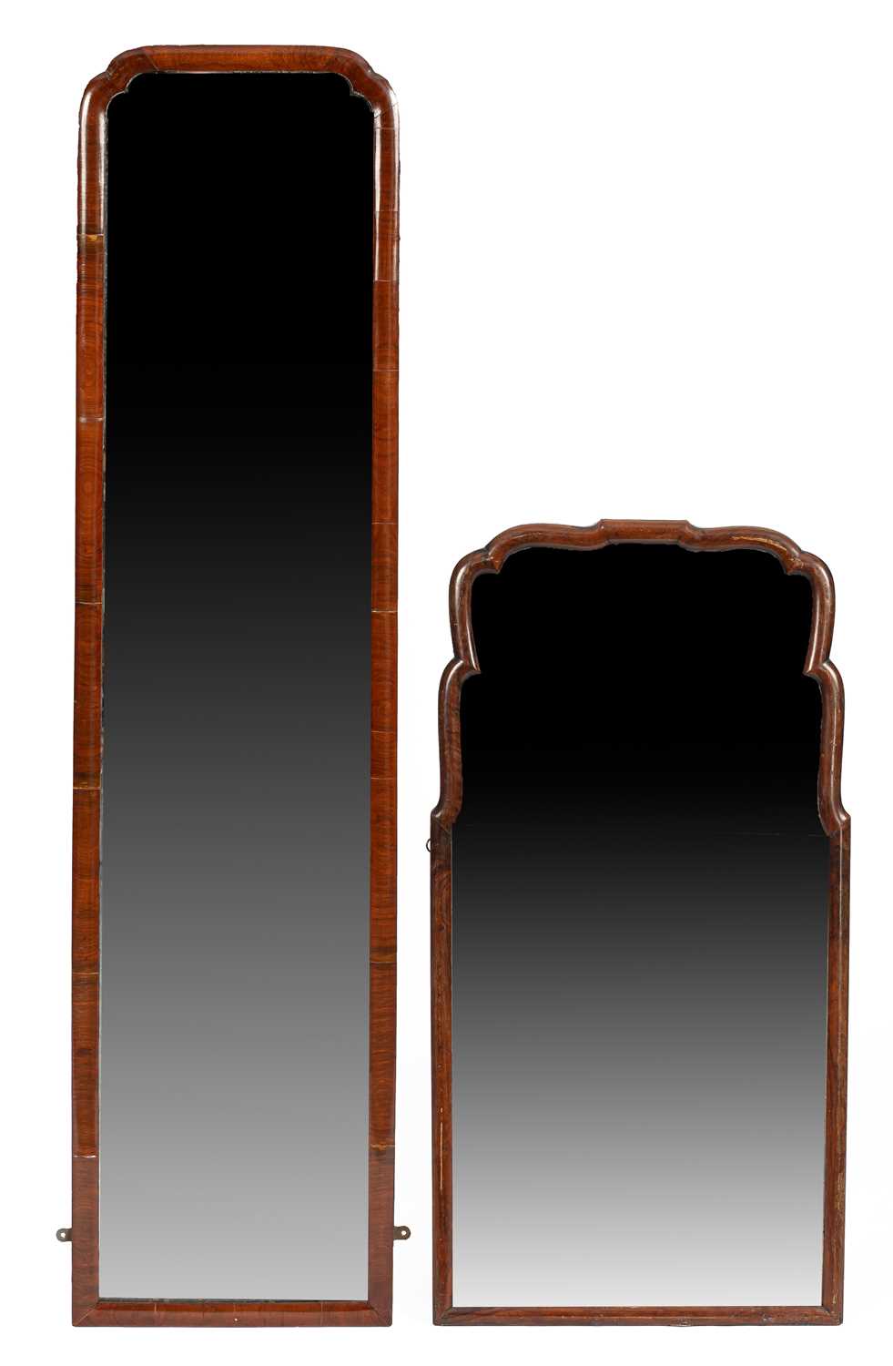 Lot 365 - Two 18th Century style walnut mirrors