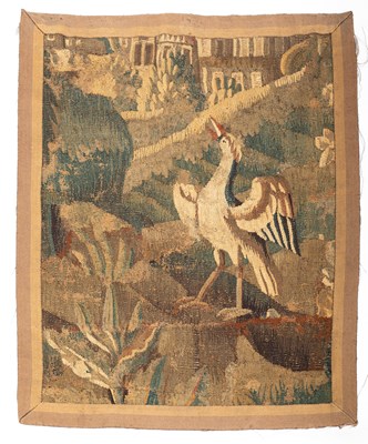 Lot 641 - A Flemish Verdure tapestry fragment