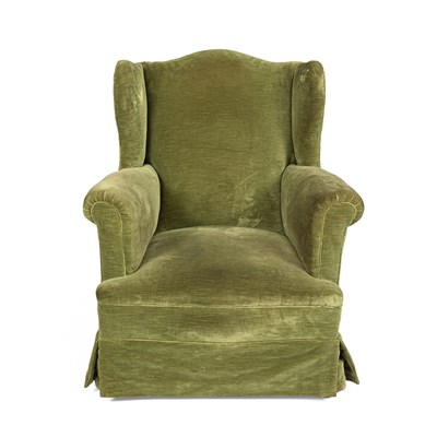 Lot 372 - A late 19th Century upholstered wing back occasional chair
