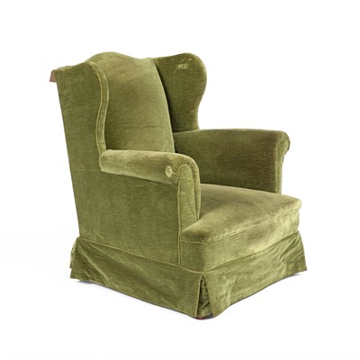 Lot 372 - A late 19th Century upholstered wing back occasional chair