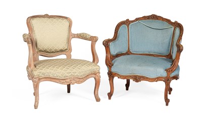 Lot 376 - Two carved French fauteuils