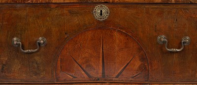 Lot 377 - An 18th Century walnut veneered secretaire cabinet