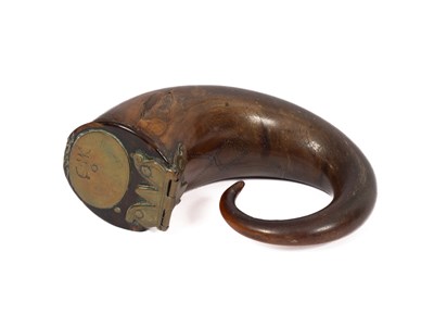 Lot 87 - A Scottish horn and brass mounted snuff box