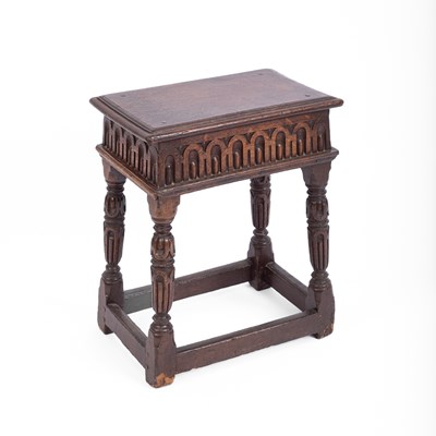 Lot 669 - A rare Elizabethan oak joint stool