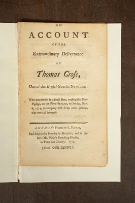 Lot 363 - [Wesley (John)] An account of the extraordinary deliverance of Thomas Cross