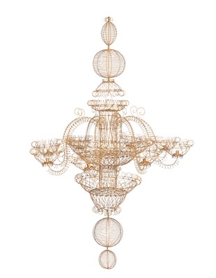 Lot 335 - Celestino Valenti, a large decorative wirework chandelier