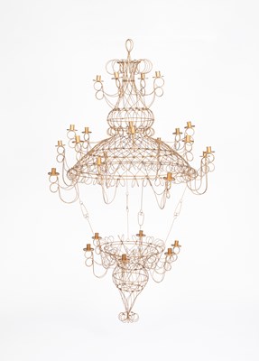 Lot 893 - Celestino Valenti, a wirework garden chandelier