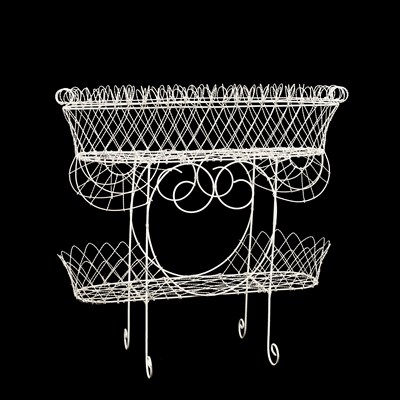 Lot 894 - Celestino Valenti, a white wirework plant stand