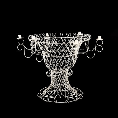 Lot 898 - Celestino Valenti, a wirework urn-shaped plant stand
