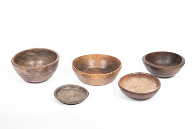 Lot 650 - Five beech, elm or sycamore bowls